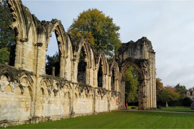The historic Abbey Ruins in Museum Gardens in York