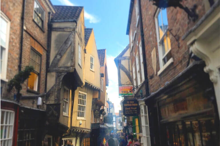 The narrow buildings on the Shambles